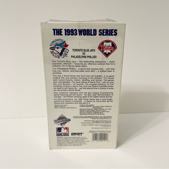 World Series 1993 Toronto Blue Jays Vs Philadelphia Phillies VHS Tape Baseball - Picture 4 of 16